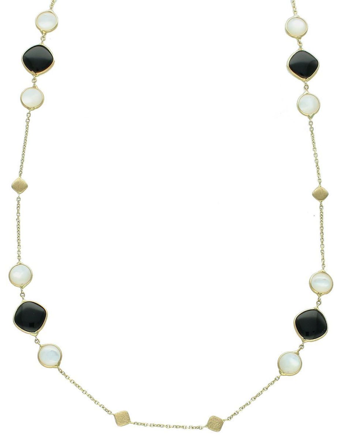 Złoty naszyjnik damski 585 z masą perłową i czarną emalią C AG 1294 Niezwykły blask szlachetnego kruszcu zamknięty w wyjątkowej formie.1.jpg